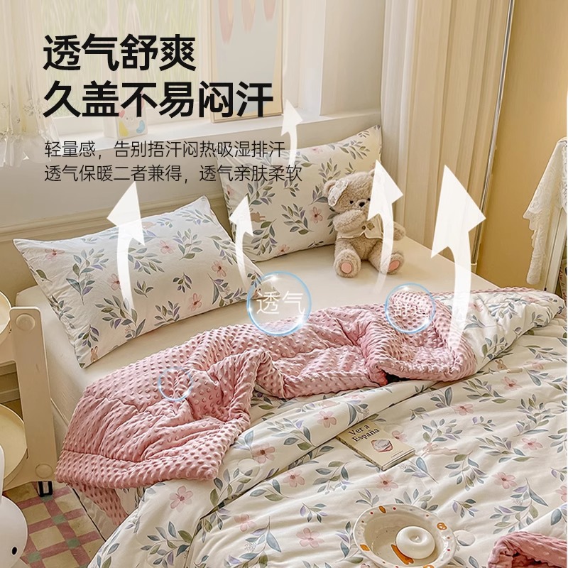 Picture of Class A cotton pea quilt household skin-friendly single double spring and autumn quilt thickened warm winter quilt thin air conditioning quilt wholesale