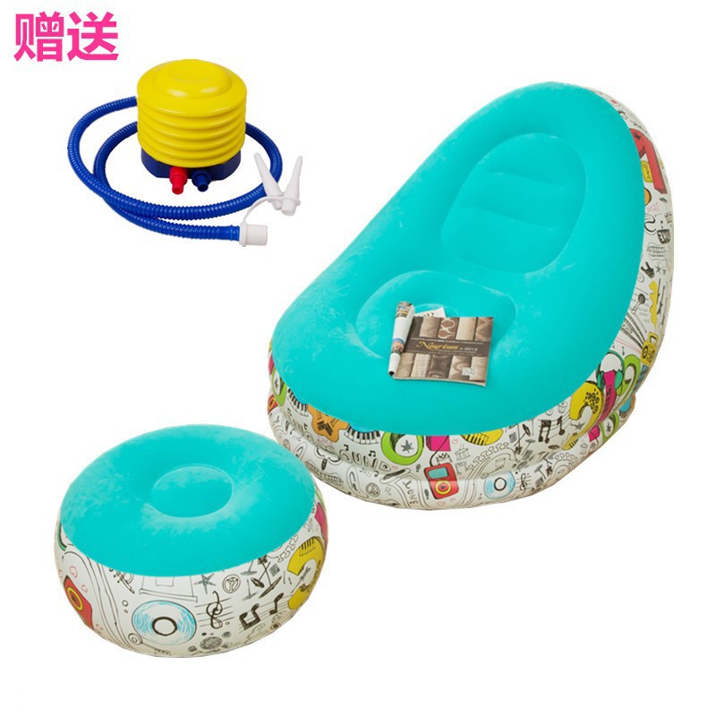 Picture of Cross-border Spot Thickened Flocking Inflatable Sofa Lazy Sofa Internet Celebrity Single Comfortable Sofa Nap Recliner Creative