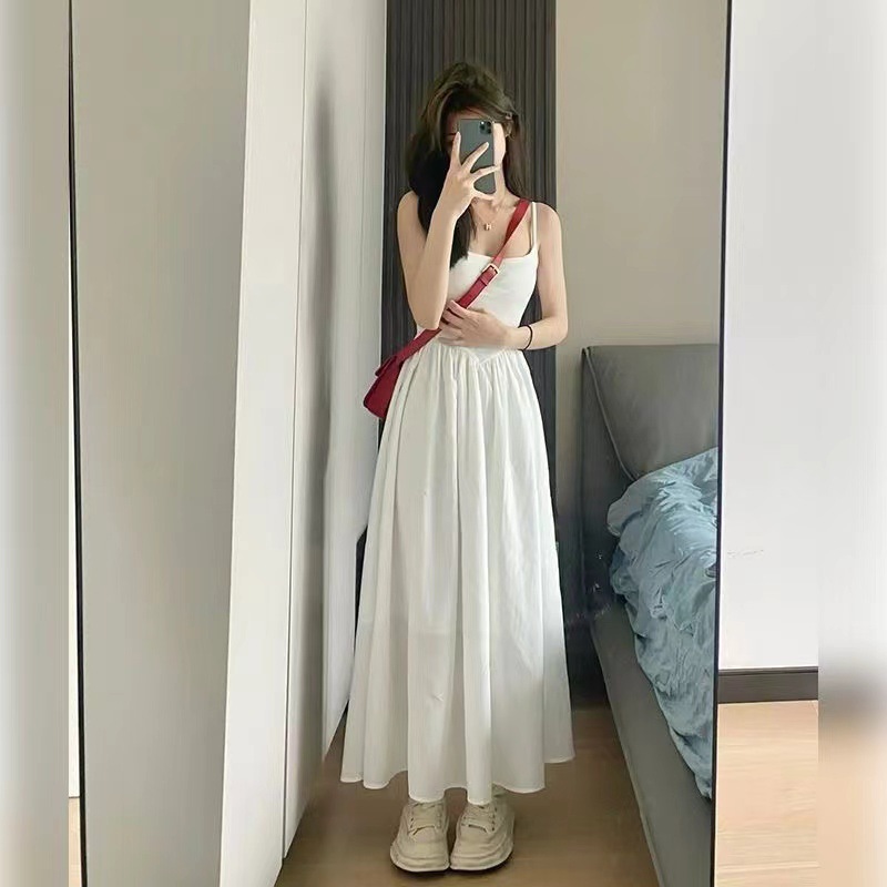 White Strap Dress Women's Summer 2024 New Style Slimming Gentle French First Love Spring Dress