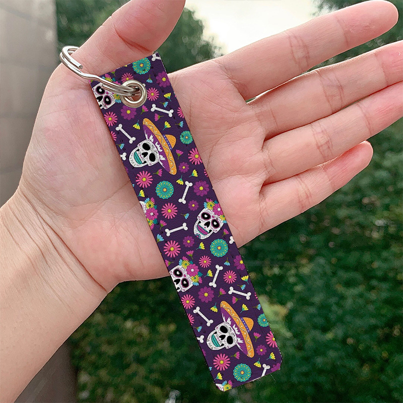 Picture of Amazon AliExpress European and American popular skull skull pu leather keychain wholesale in stock bag pendant