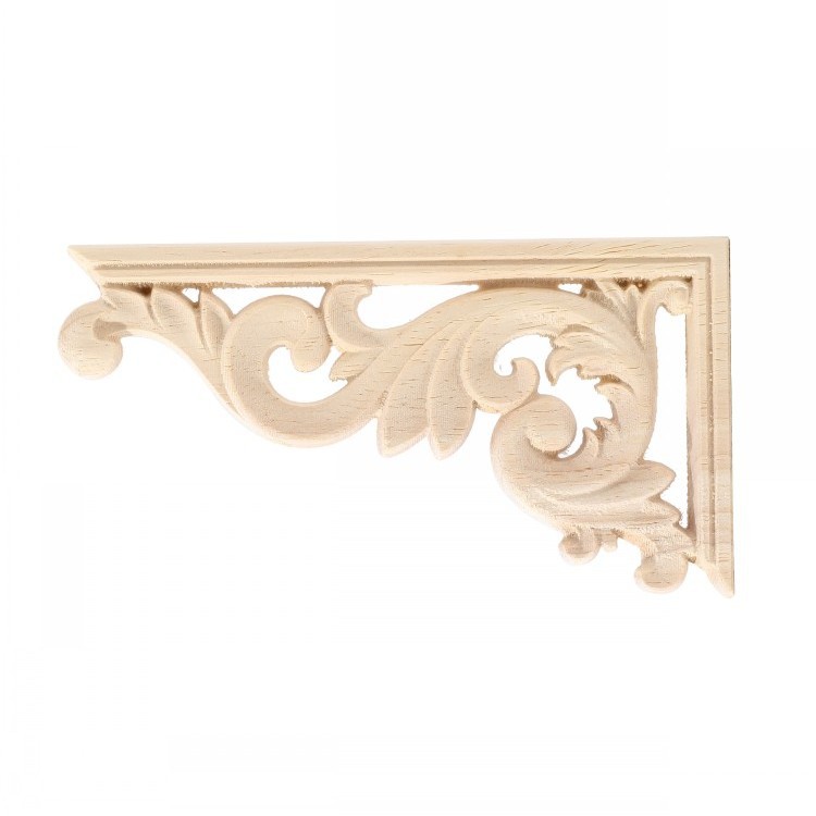 Picture of Dongyang Wood Carving European Applique Solid Wood Diagonal Flower Cabinet Door Long Flower Piece Furniture Decorative Accessories Wholesale and Retail