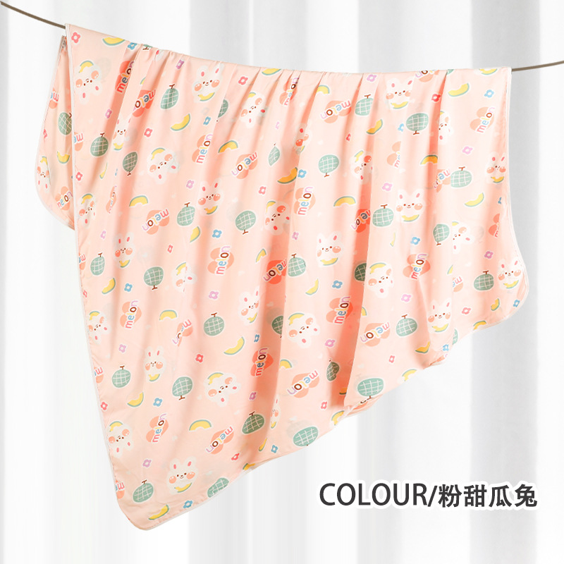 Picture of Summer Cotton Silk Artificial Cotton Double Layer Thin Quilt Cotton Silk Baby Blanket Baby Summer Household Sheds Children's Summer Cool Quilt
