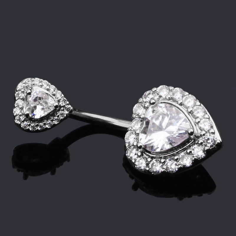 Picture of European and American New Love Navel Ring Creative Zircon Navel Button Navel Ring Piercing Jewelry