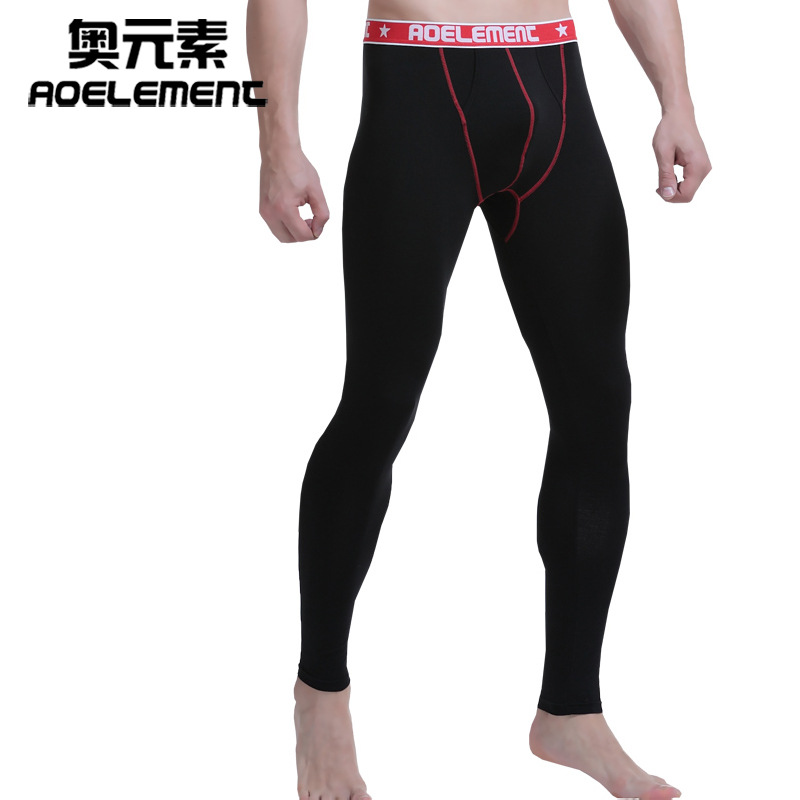 Picture of Men's long johns panties single-piece autumn and winter thin tight warm pants slim-fit johns men's leggings