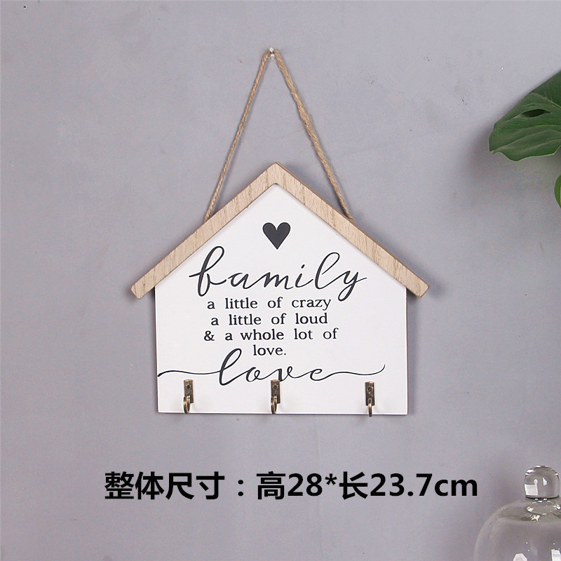 Picture of Entrance door key hook storage living room home wooden wall creative hallway ornaments pastoral decoration wall hanging