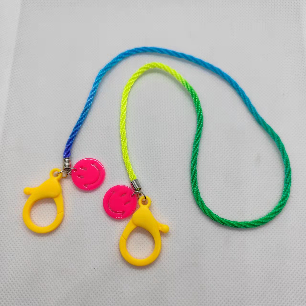 Picture of Korean style children's cartoon candy color acrylic smiley face gradient lanyard mask chain glasses chain mask with hanging chain