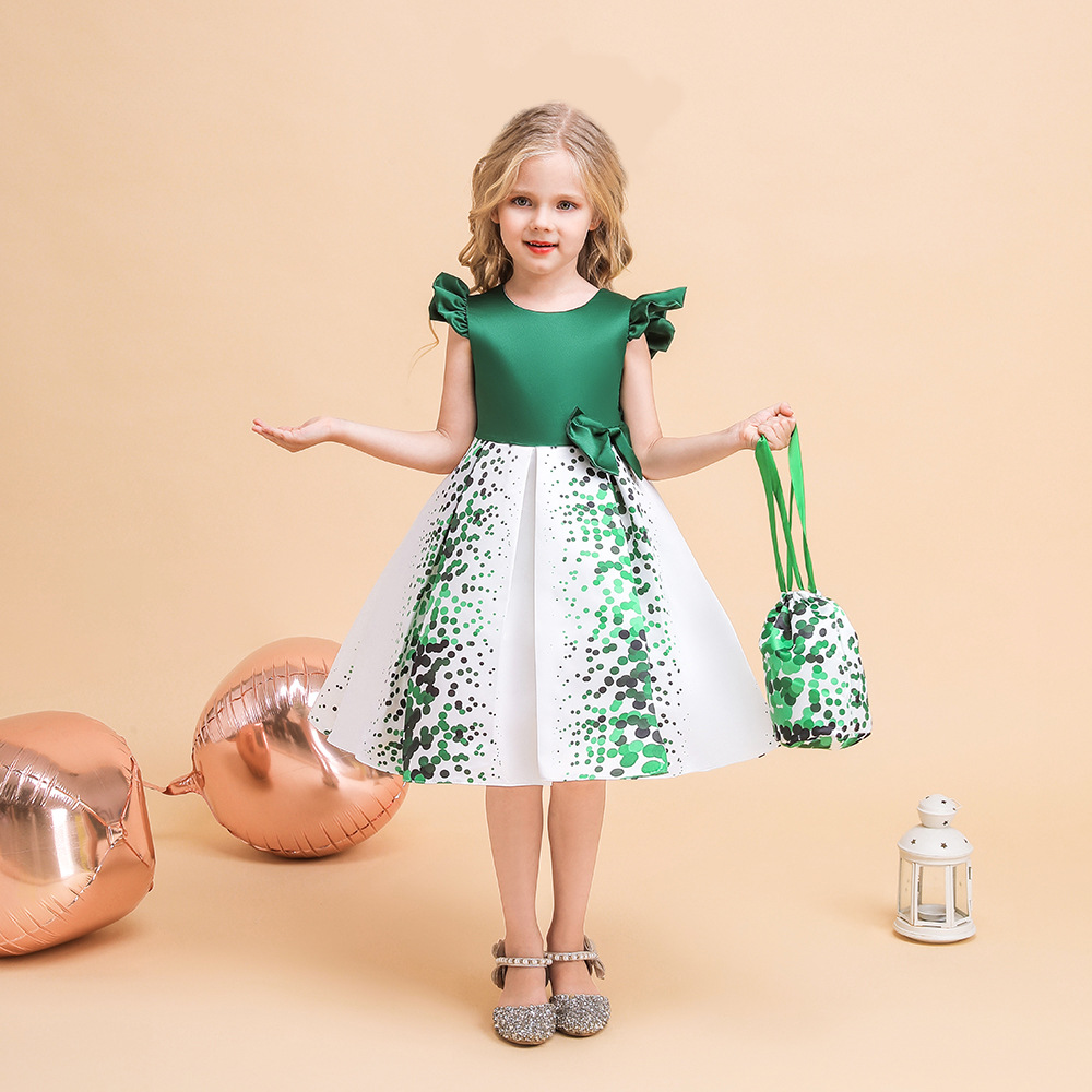AliExpress New in stock Christmas Dress cosplay Dress Flower Girl Wedding Girl Princess Dress Bag