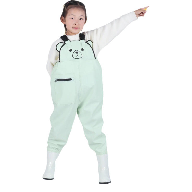 Children's water pants play water wading kindergarten waterproof clothes catch the sea boys and girls children rain boots catch fish rain pants Beach
