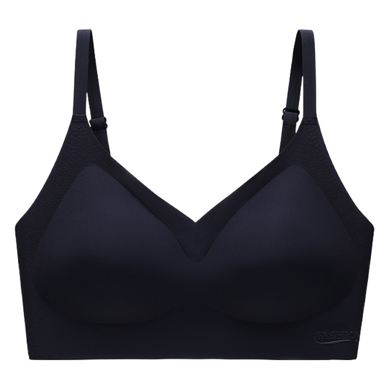 Seamless Underwear Women's [High Quality] Small Chest Gathering Big Chest Showing Small Large Size Thin Latex Vest Bra Women