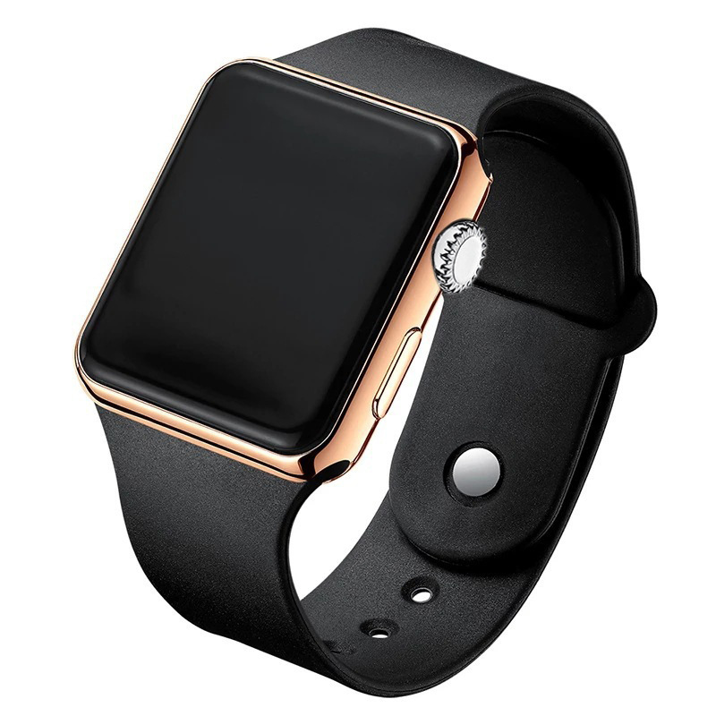 Picture of Fashionable and Simple Universal Square Led Black Watch Student Waterproof Luminous Electroplated Sunglasses Sports Digital Watch