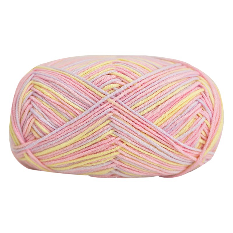Xuefeier 4-strand cute doll short section dyed milk cotton combed baby wool ball crochet handmade woven bag bag