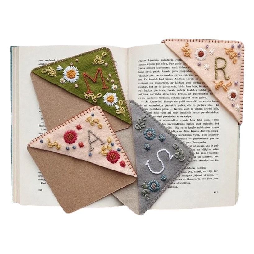 Four Seasons Embroidered Handmade Bookmark Personalized Hand Embroidered CornerBookmark