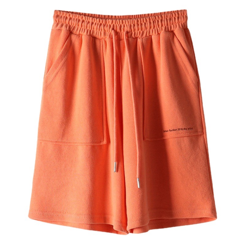 2025 Spring and Summer New Arrival Five-point Pants Women's Korean-style Loose Straight Hong Kong Style Ins Sports Casual Pants Beach Pants
