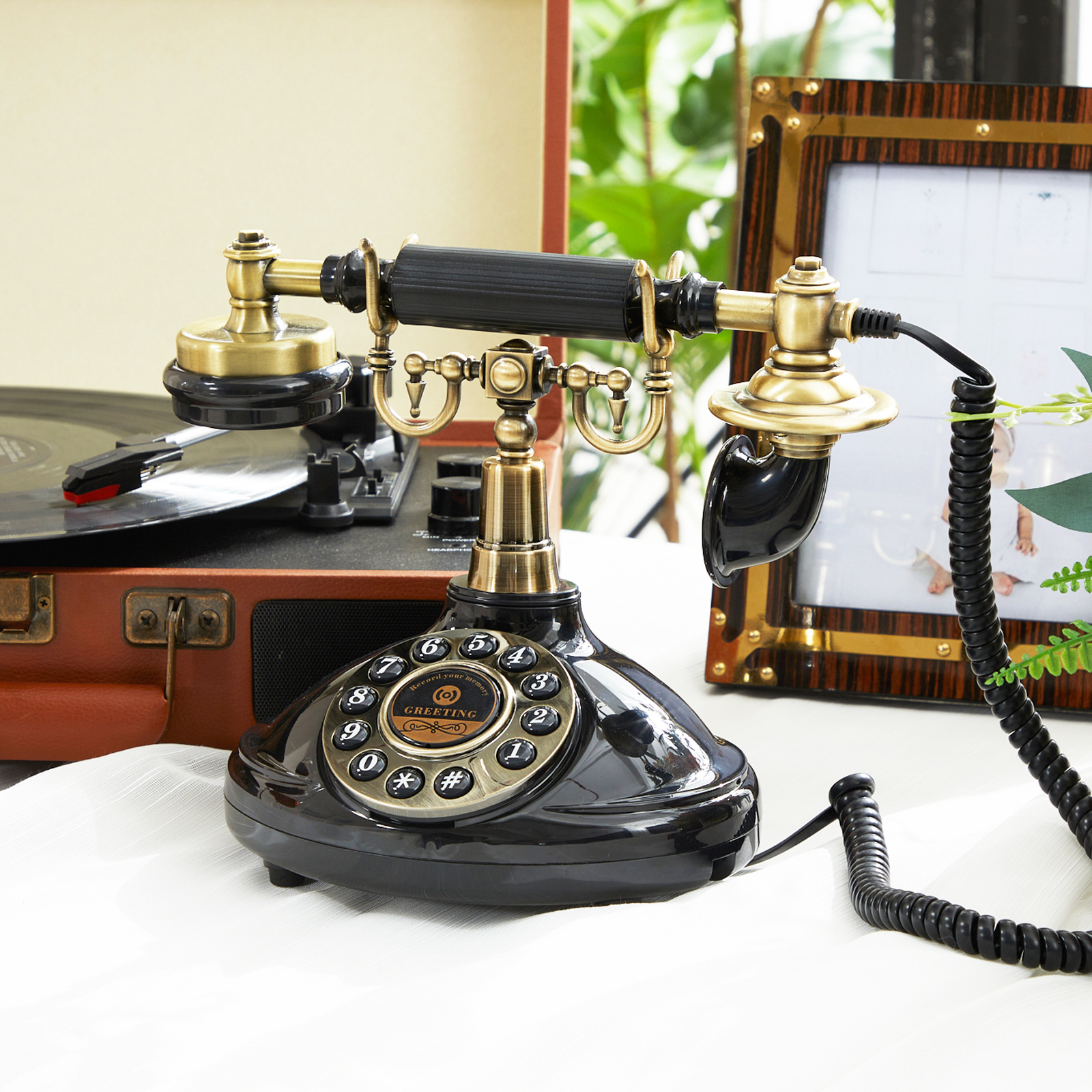 Wedding party DIY audio message book phone retro hotel phone message antique button cross-border wholesale