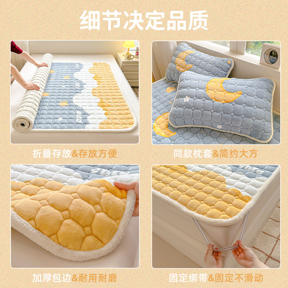 Picture of Class A Soybean Milk Velvet Mattress Winter Thickened Coral Velvet Dormitory Single Mattress Household Folding Cushion