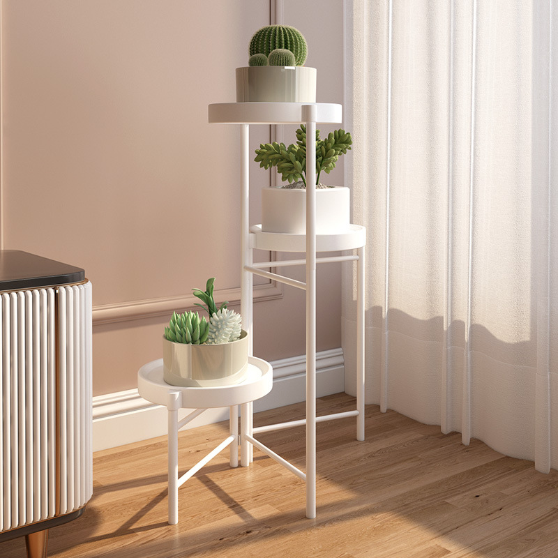 Picture of Cross-Border Simple Folding Iron Flower Stand Balcony Indoor Metal Plant Stand Manufacturer Wholesale Floor-Standing Small Potted Plant Stand
