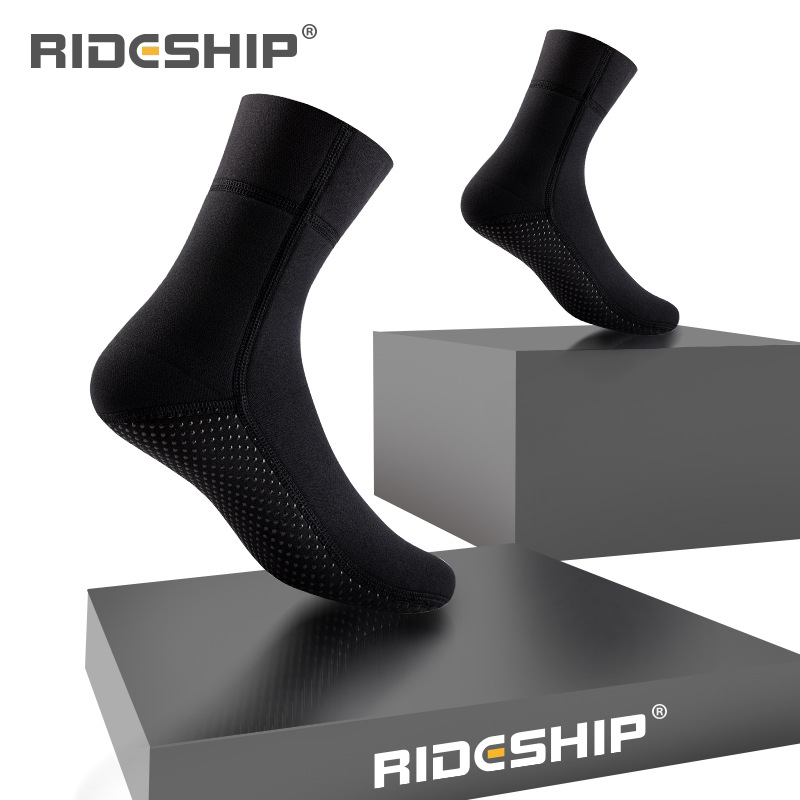 Rideship Diving Socks for Cold Protection 3mm Super Elastic Winter Swimming Non-Slip Diving Anti-Wear Ankle Socks Set Enlarged Diving Socks