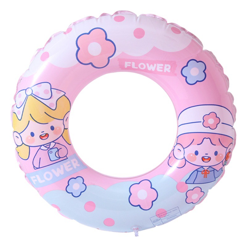 Hot-selling children's cartoon pink little girl swimming ring thickened life buoy anti-rollover for boys and girls beginners