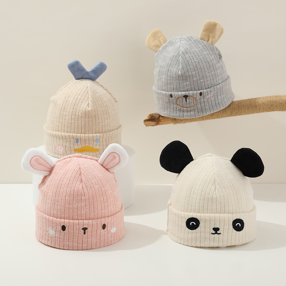 Baby hat spring and autumn soft warm fetal cap small month old baby travel cute warm fontanelle cover cap