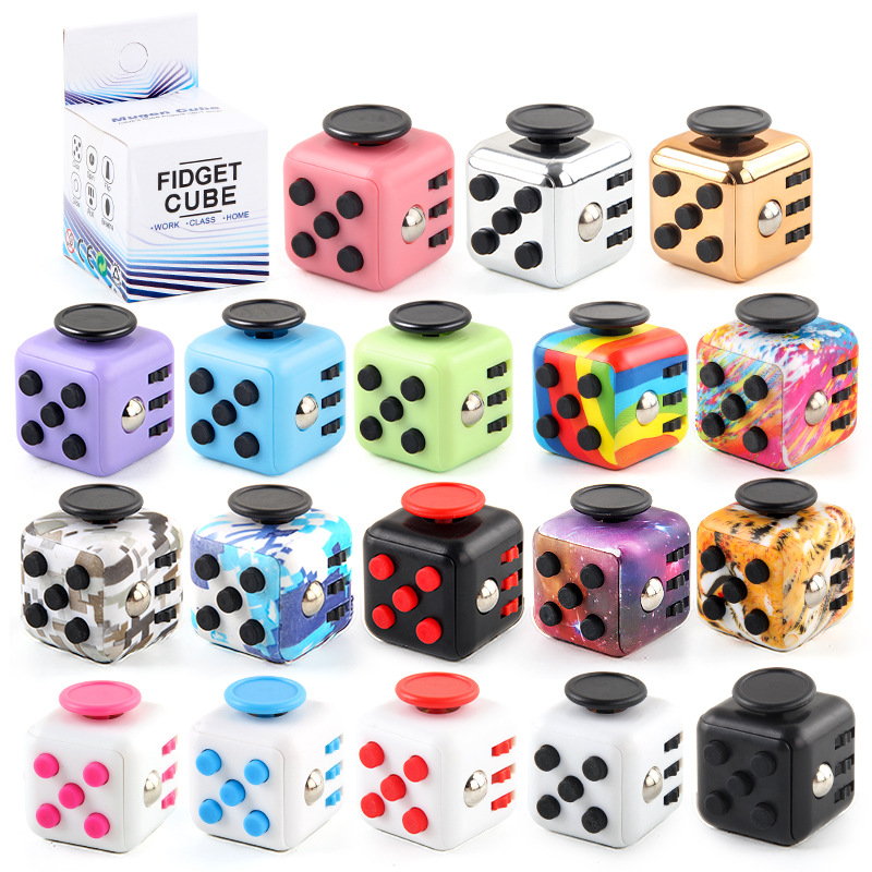 Cross-border New Strange Toy Decompression Rubik's Cube Vent Decompression Dice Press 6-sided Finger Rubik's Cube Source Factory