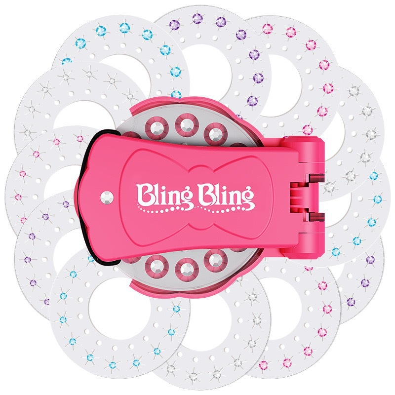 Picture of Cross-border creative sticker drilling machine children Girl Toy gift hair accessories nail drilling machine flash drill magic hair maker drilling machine
