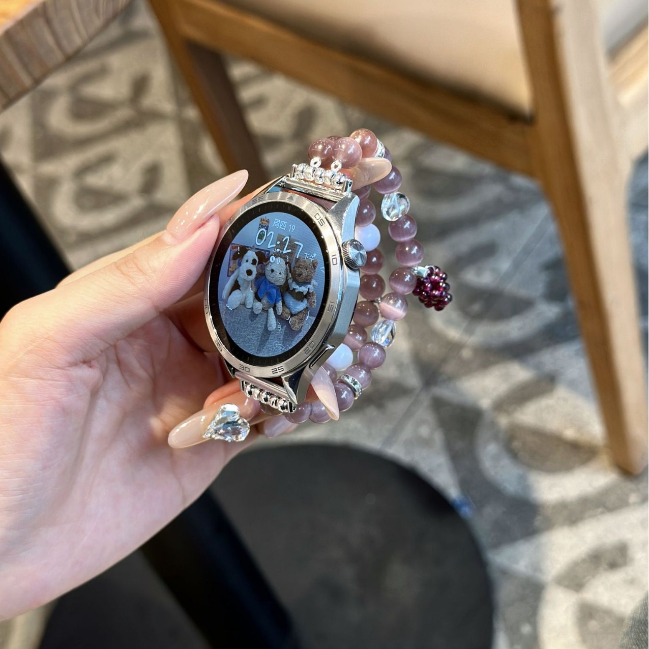 Picture of [Grape boh] Beaded Strap for Huawei GT4GT3 Watch Strap watch4pro New Women's GT2