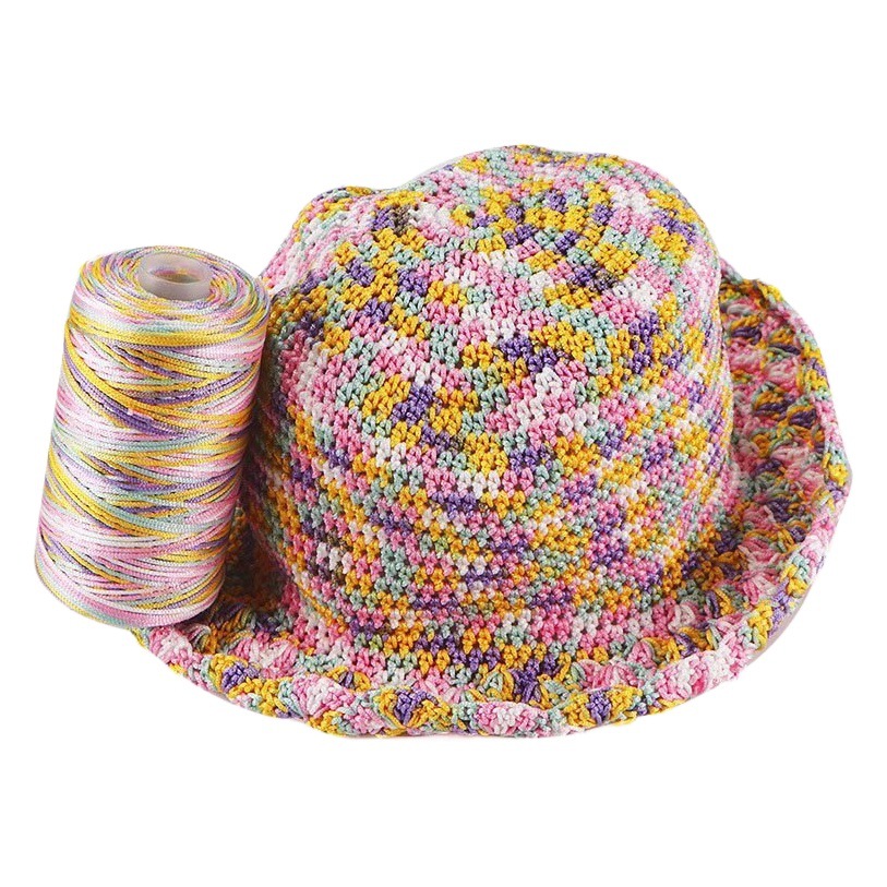 Mercerized cotton twine light body ice hemp flat belt line sunshade hat hand crocheted diy hook bag cushion hollow bright silk thread