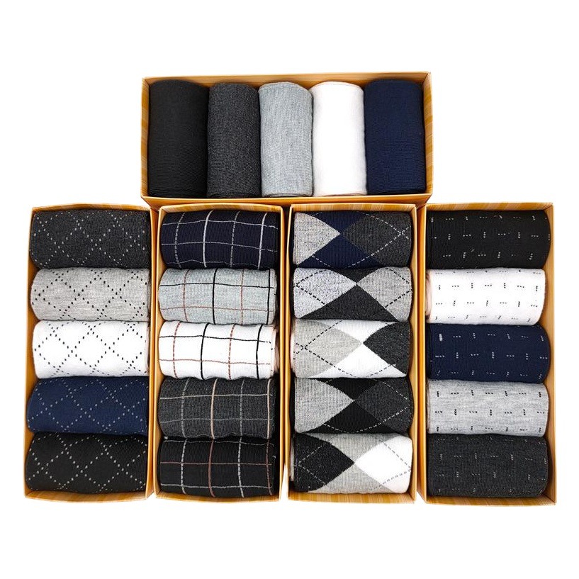 Boxed men's socks autumn and winter casual solid color breathable sweat-absorbent boxed socks manufacturers wholesale gift box men's socks