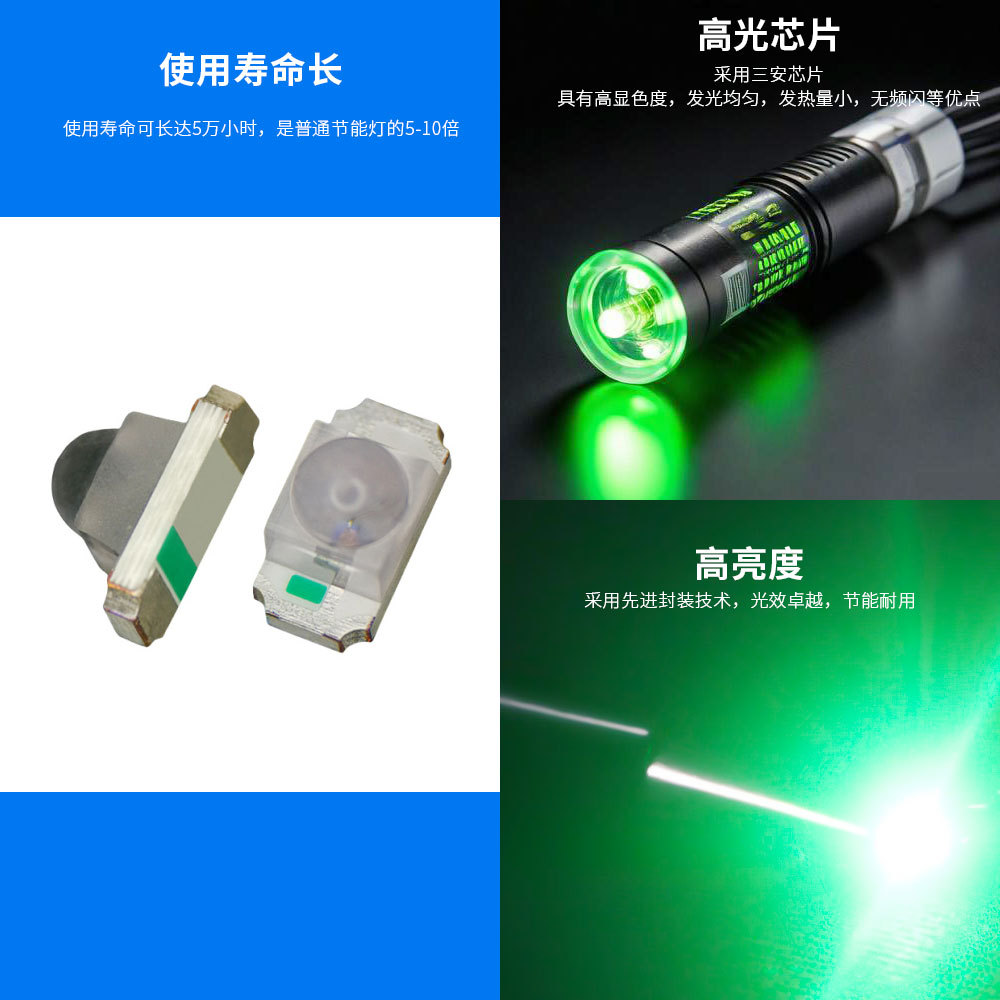 Picture of High Efficiency 1206 Lamp BeadsLED SMD Lamp Beads Red Green Blue White Yellow Purple Two-Color Ball Head Side Luminous 1206 Lamp Beads