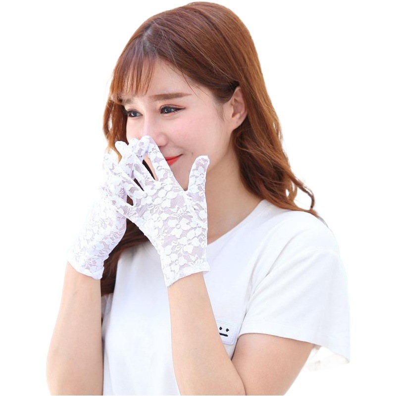 Lace Gloves 2018 New Sports Women's Short Spring and Summer Finger Thin Sexy Sun Protection Gloves
