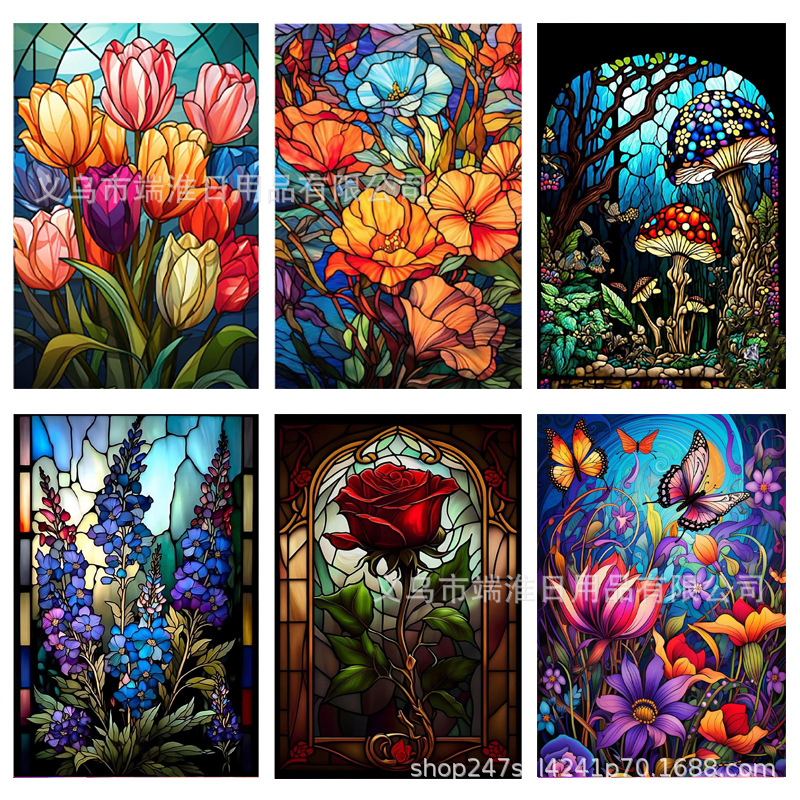 Mosaic Export New Cross-Border 5D Diamond Painting Full of Diamonds Landscape Flower Series DIY Diamond Embroidery Decorative Painting Factory