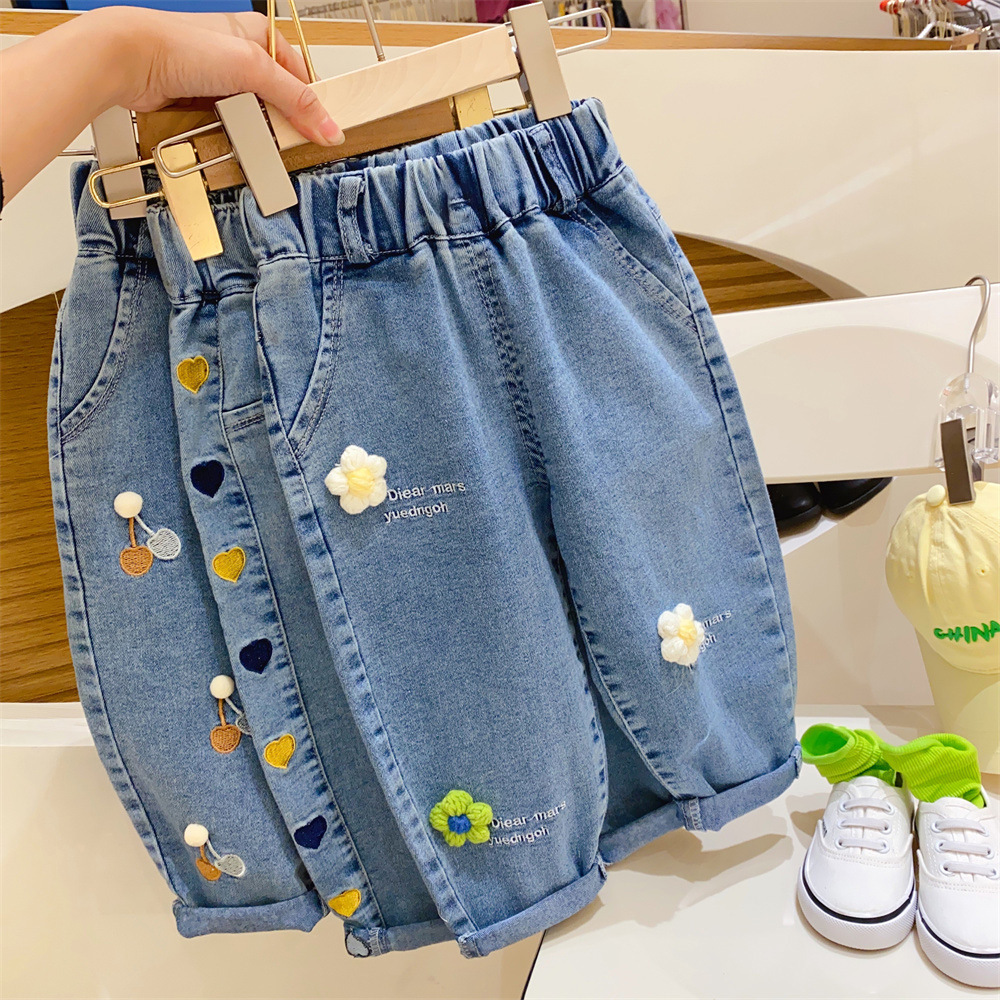 2025 New Spring and Autumn Girls' Harlan Jeans Korean Style Fashionable Trousers Loose Casual Pants