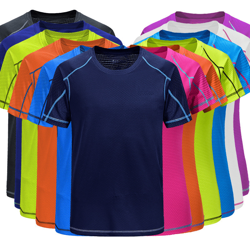 Outdoor Quick-drying T-shirt Women's Ice Silk Short-sleeved Elastic Breathable Running Quick-drying Clothes Men's Couple's Quick-drying Sports Fitness T-shirt