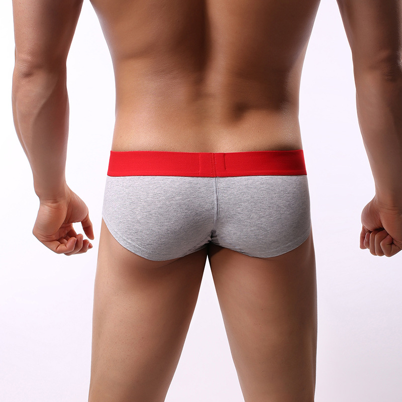 Picture of Factory wholesale cotton men's open rib boxer U convex bag low waist underwear youth large size comfortable underwear