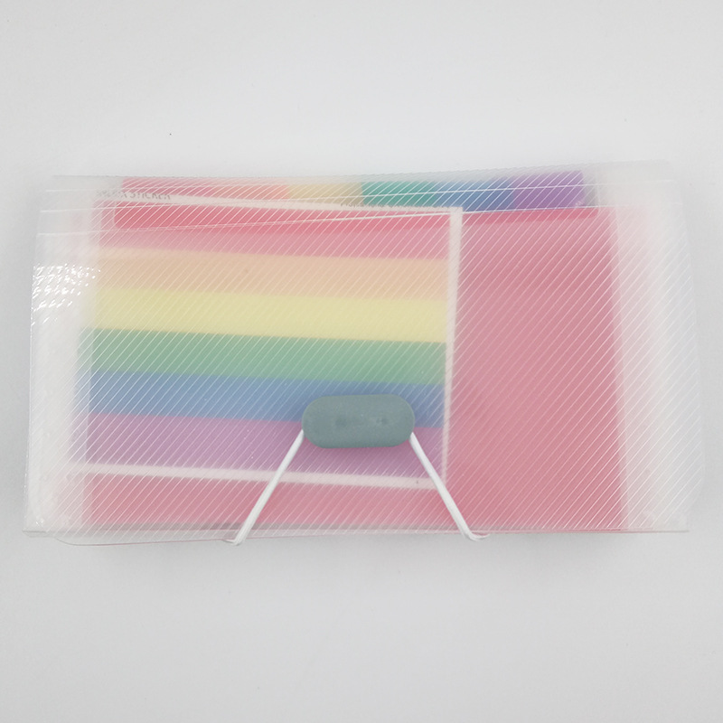 Picture of Rainbow organ bag folder file clip plastic rope bundle office A6 mini bill bag 13 storage clip wholesale