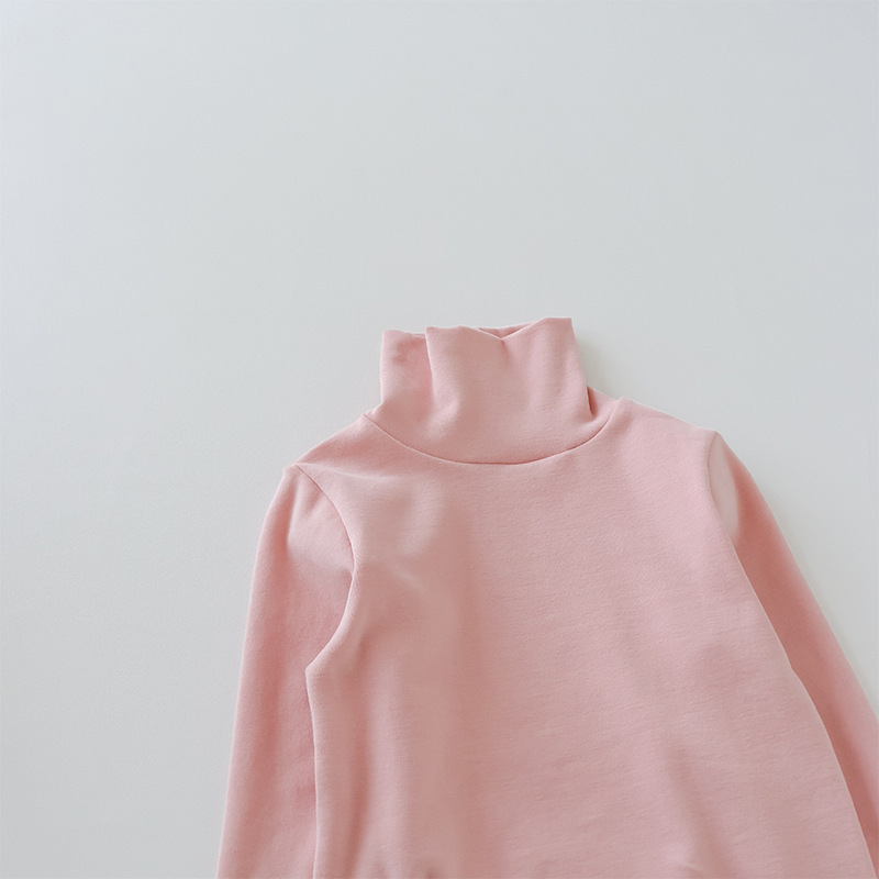 Picture of Children's High Collar Bottoming Shirt Autumn and Winter Pure Cotton White Girls' Bottoming Clothes Boys' Inner Top Girls' Autumn Clothes
