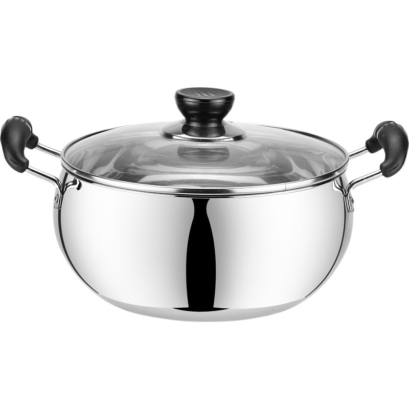 Household stainless steel large capacity soup pot gas induction cooker universal soup pot double handle soup pot double ear pot