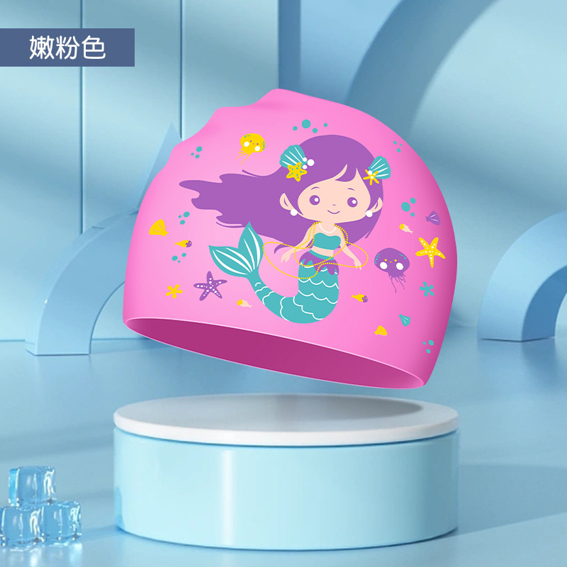 Picture of Adult silicone waterproof swimming cap boys and girls Universal silicone swimming cap increase head swimming cap factory direct sales