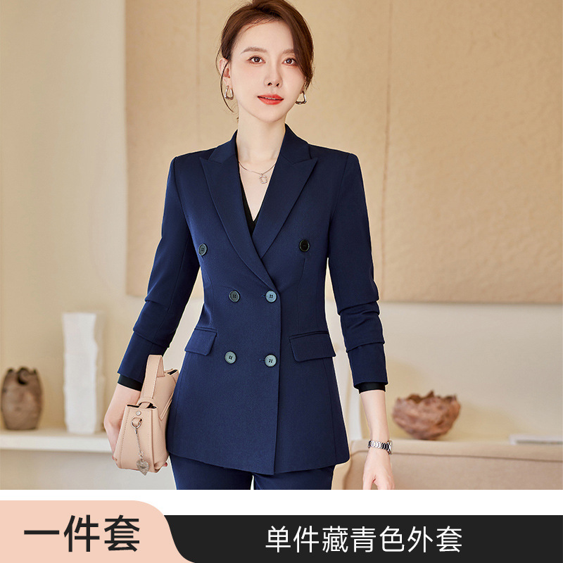 Picture of High-end Suit Jacket Women's Spring and Autumn Clothes Korean Temperament Business Wear Interview Dress Work Clothes Gray Suit suit
