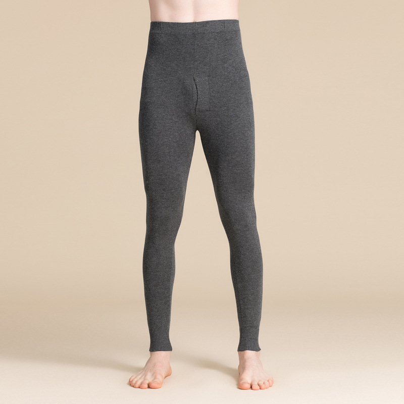 Picture of Huaye Autumn and Winter Men's Silk Cashmere Pants Thickened Warm Slim Mid-Waist Leggings Mulberry Silk Autumn Pants Cotton Wool Pants