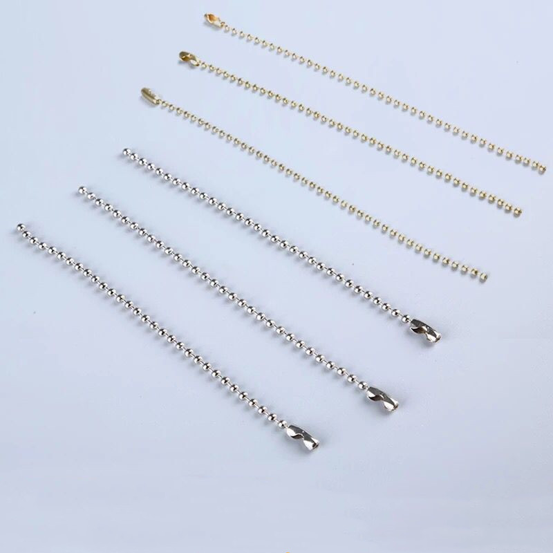 Metal chain iron bead chain glass bead chain tag chain color wave chain nickel plated jewelry round bead jewelry accessories in stock