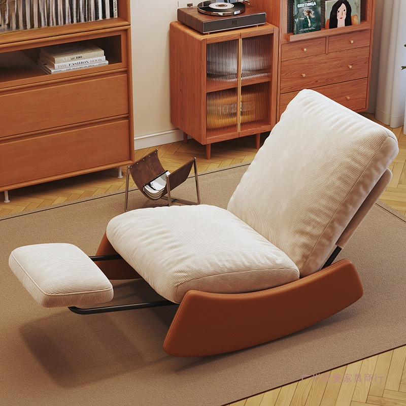 Rocking chair recliner adult balcony home single lazy sofa chair living room leisure rocking chair vintage carefree chair