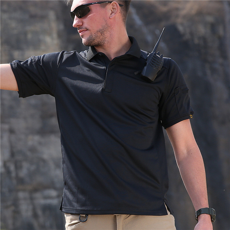Picture of Consul lapel short sleeve multi-functional quick-drying T-shirt outdoor men's sports sweat-wicking quick-drying clothes stretch tactical T-shirt