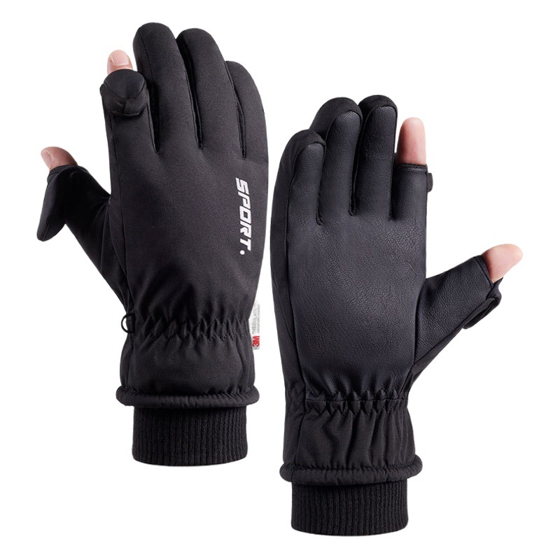 Men's Ski Gloves Q907 Waterproof and Cold-Proof, Thickened for Outdoor Sports, Warm, Touchscreen Compatible, Winter Protection for Cycling and Skiing