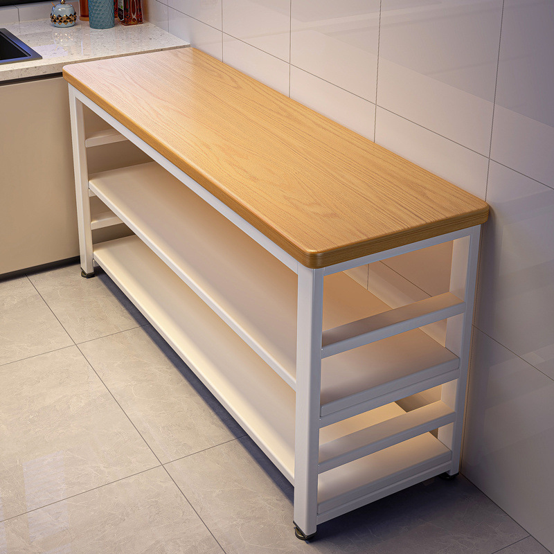 Kitchen Multi-Functional Storage Rack Floor-Standing Cutting Table Workbench Multi-Layer Microwave Pot Storage Rack Narrow Side Cabinet