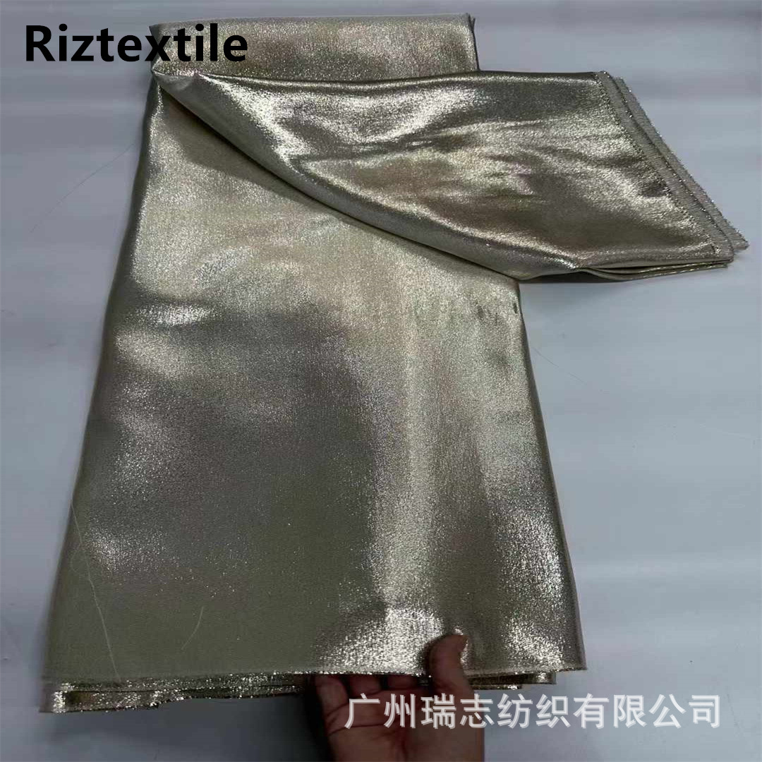Gold Silver Bright Silk Fine Flash Jacquard Fabric Gold Bright Stage Clothing Performance Clothing Fashion Handmade Bag Dress Accessories