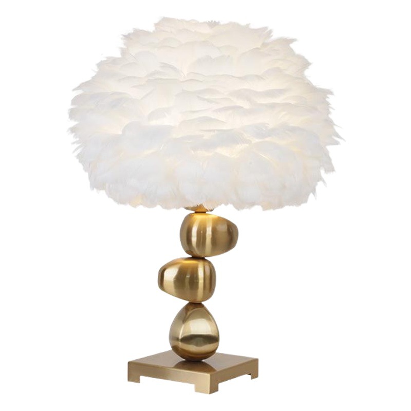 Feather Table Lamp Bedroom Nordic Living Room Lamp Dining Room Lamp Creative Elegant Iron Feather Lamp ins Style Wholesale