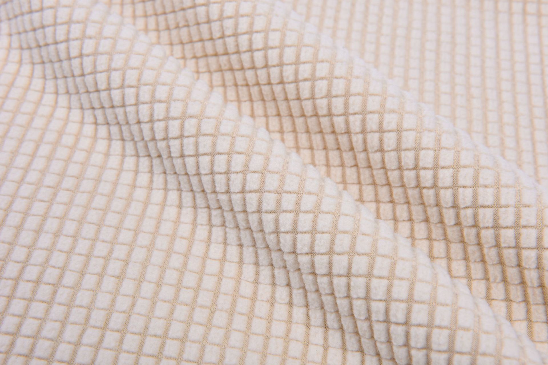 Picture of in stock pineapple plaid fleece sofa cover fabric wholesale waffle corn grain plaid jacquard flannel fabric