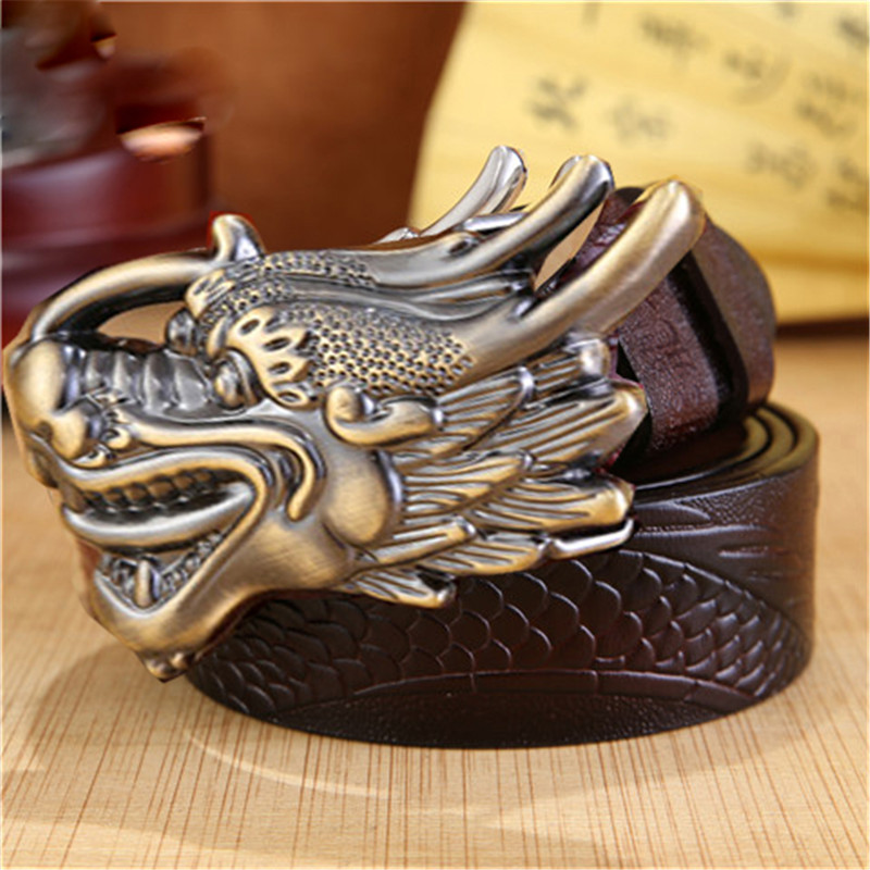 High-grade personality domineering faucet dragon body belt men's smooth buckle automatic belt plate buckle wholesale generation
