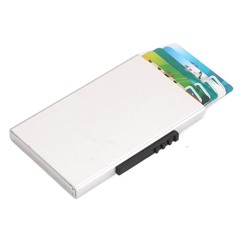 2018 New anti-theft brush aluminum alloy RFID antimagnetic metal automatic credit card box card X-32